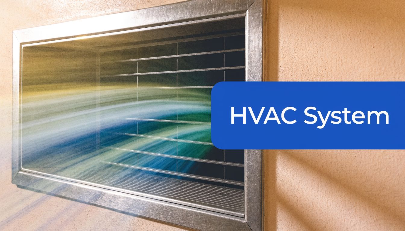 An air vent integrated into a wall showing airflow, symbolizing an efficient HVAC system for air circulation.